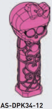 Miscellaneous: blacklight flashlight, stylized Skullette design in Pink, Lavender