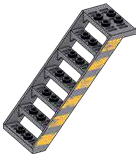 Fixture: staircase 4 x 7 x 8 with yellow caution stripes on side in Multicolored