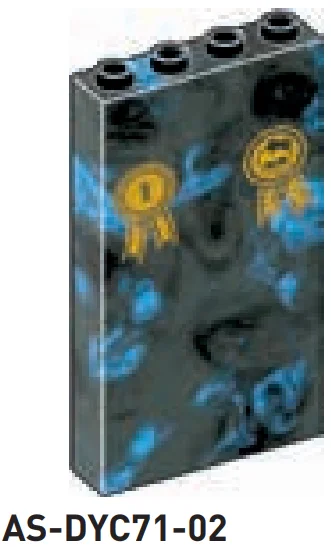 Wall 4 x 5 x 1 with gold prize ribbons in Blue/Black, Marbled