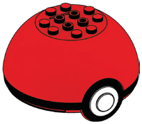 Container: Pokeball 8 x 3 x 8 top, red with black band in Multicolored