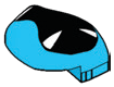 Creature, Pokemon: Zubat mouth/face on rounded tile slope in Blue, Rich Sky