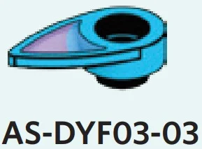Plate 1 x 1 round with hole and pointed blade, lavender detail in Blue, Rich Sky