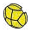 Tile 2 x 2 round dome with print in Multicolored