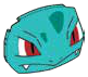 Creature, Pokemon: Ivysaur face, on rounded tile slope in Multicolored