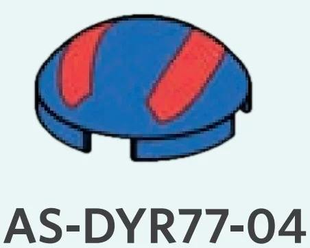 Tile 2 x 2 round dome with blue and red Great Ball detail in Blue
