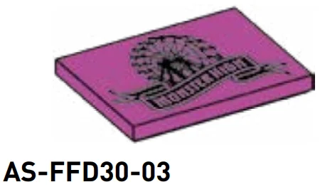 Tile 4 x 6 with ferris wheel silhouette & Monster High banner in Purple, Smoky