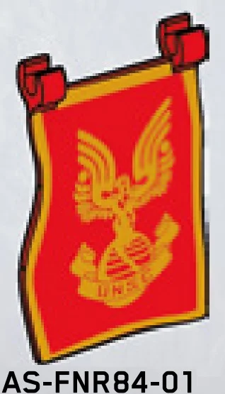 Flag: 1 x 4 x 6 - Red w/ Printed Gold UNSC Emblem and border