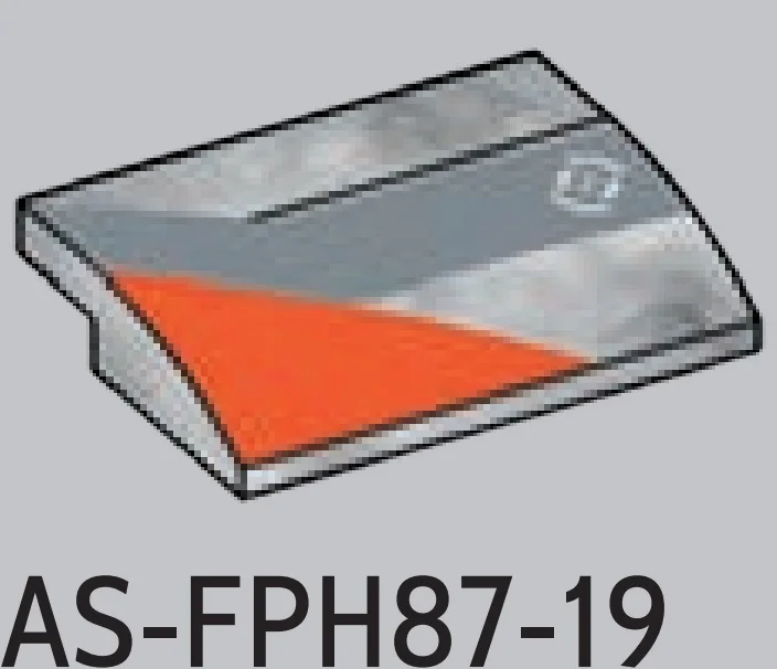 Slope tile 15 4 x 0.67 x 3 with rounded slope with print in White with Black Marbling (Camo)