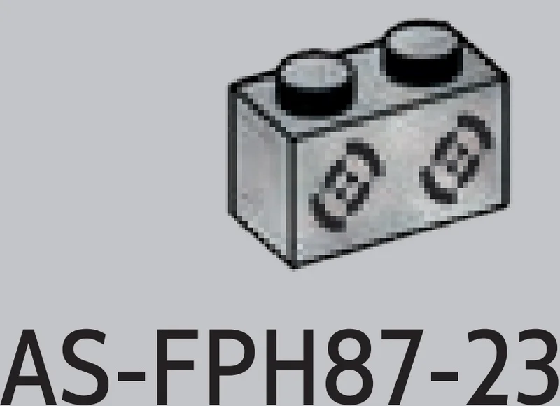 Brick 1 x 2 with print in White with Black Marbling (Camo)