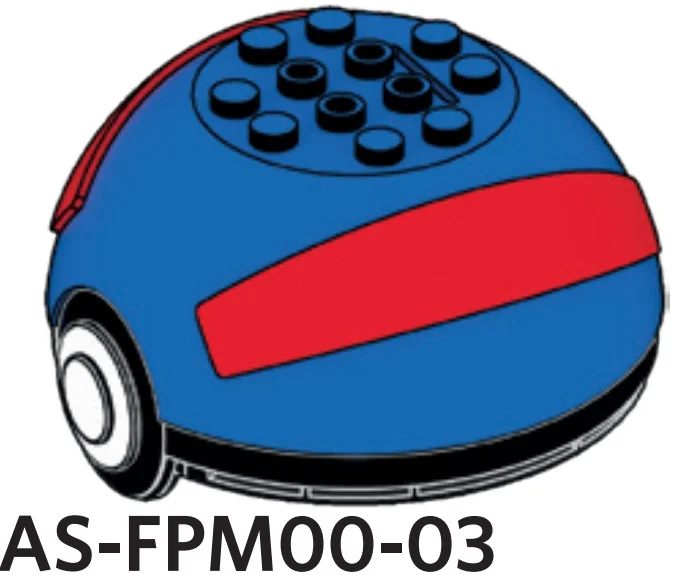 Container: Pokeball 8 x 3 x 8 top, blue with red bands in Blue