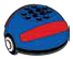 Container: Pokeball 8 x 3 x 8 top, blue with red bands in Multicolored