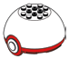 Container: Pokeball 8 x 3 x 8 top, white with red band in White