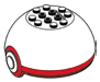 Container: Pokeball 8 x 3 x 8 top, white with red band in Multicolored