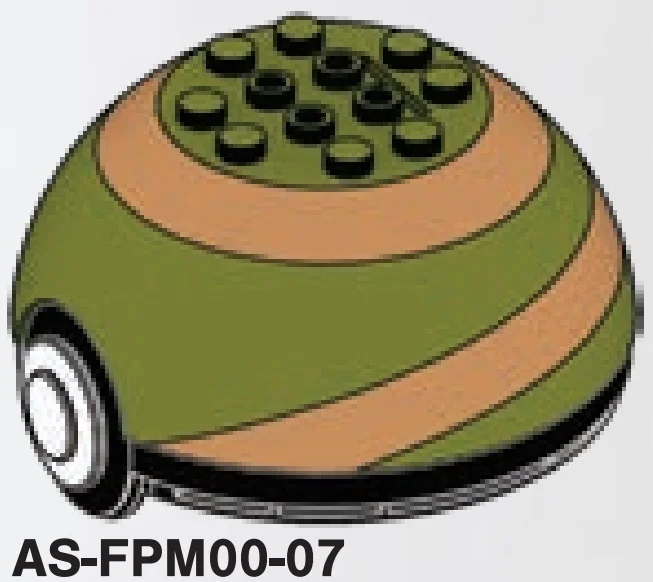 Container: Pokeball 8 x 3 x 8 top, olive w/ light brown spiral in Multicolored