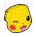 Creature, Pokemon: Pikachu face winking on rounded tile slope in Multicolored