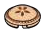 Food: pie, printed on 2 x 2 round tile with low dome in Multicolored