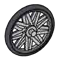 Wheel, Assembled, Large: bicycle wheel, gray with black tire in Multicolored