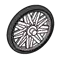 Wheel, Assembled, Large: bicycle wheel, white with black tire in Multicolored