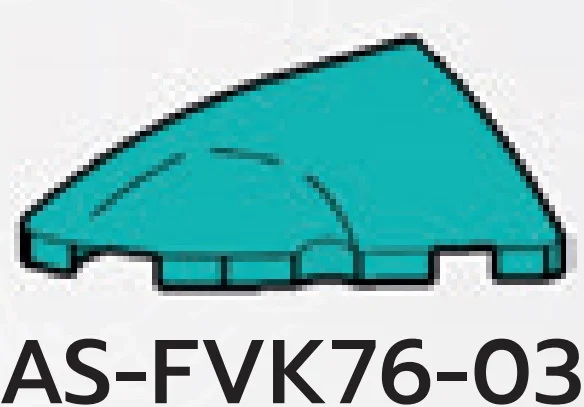 Slope brick 2 x 3 curved slope corner round, left, print detail in Blue, Robin's Egg