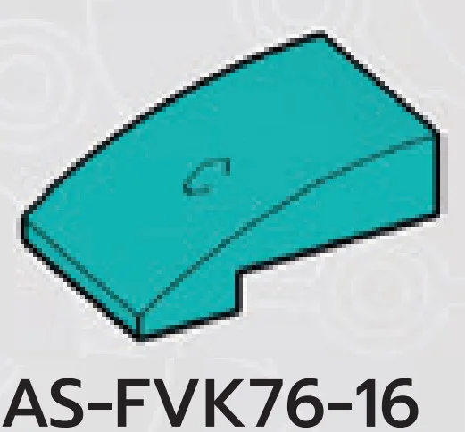 Slope brick 33 2 x 3 curved slope, print detail in Blue, Robin's Egg