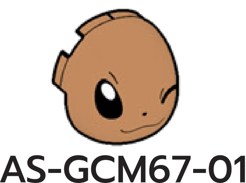 Creature, Pokemon: Eevee face, winking, on rounded tile slope in Brown, Light Nougat