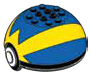 Container: Pokeball 8 x 3 x 8 top, blue and yellow in Multicolored
