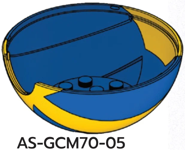Container: Pokeball 8 x 3 x 8 base, blue and yellow in Blue