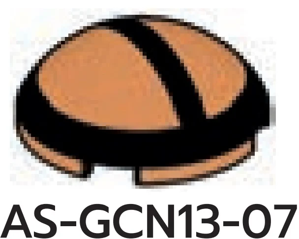 Brick 3 x 1 x 3 round dome, F black print