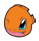 Creature, Pokemon: Charmander face, winking, right eye on rounded tile slope in Multicolored