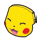 Creature, Pokemon: Pikachu face, closed eyes on rounded tile slope in Multicolored