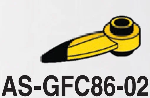Plate 1 x 1 round with hole and pointed blade, black detail in Yellow, Lemon