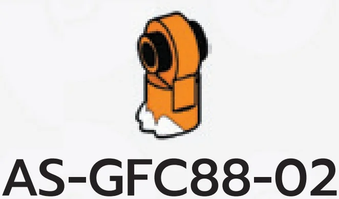 Plate 1 x 1 round, male:male connector,descending leg w/ 3 toes in Orange, Smoky
