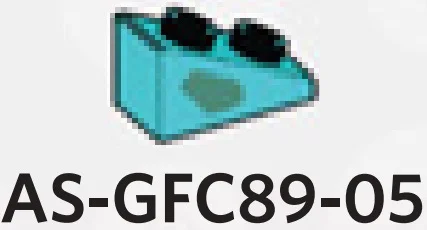 Slope brick 33 1 x 2 with studs on slope, gray blotch on right side in Teal