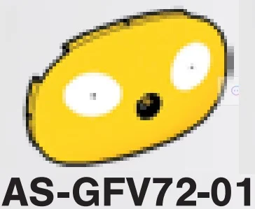 Brick 2 x 1 x 3 round dome with hole and printed white eyes in Yellow, Dark