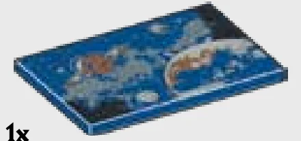 Tile 4 x 6 printed with orbital view of Eternia & nearby space in Blue