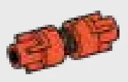 Connector: small spring terminating in 1 x 1 connector ends in Orange, Marigold