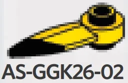 Plate 1 x 1 round with hole and pointed blade, black detail in Yellow, Lemon