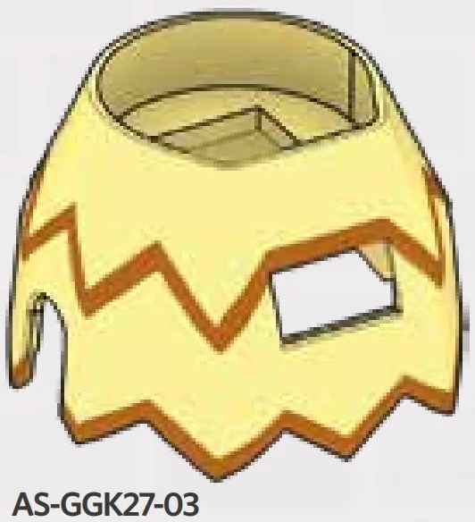 Creature, Pokemon: Ludicolo ''torso,'' 8 x 8 rounded cone in Yellow, Pastel