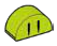 Brick 1 x 2 round top with two vertical black lines on side in Multicolored
