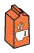 Gear: beverage carton with steaming mug image on side in Multicolored
