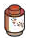 Brick 1 x 1 round, red with bubble image label on side in Multicolored