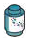 Brick 1 x 1 round, blue with bubble image label on side in Multicolored