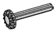 Connector: Axle with gear stop, 4 studs in Multicolored