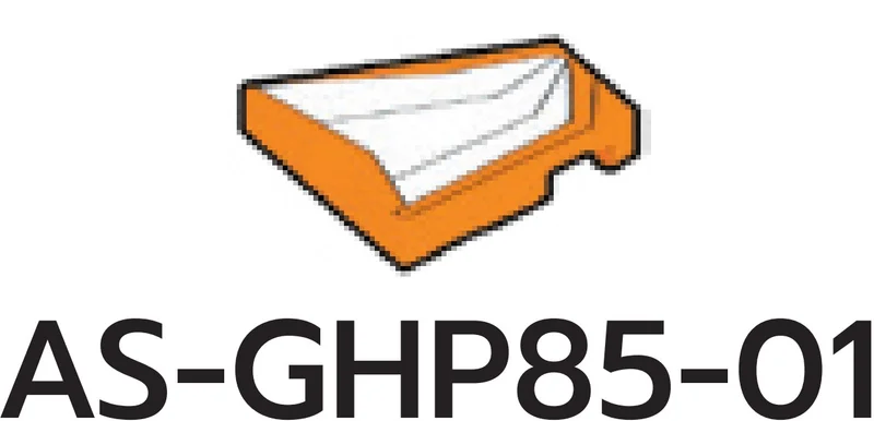 Tile 2 x 2 wedge with white pectoral fin detail, right in Orange, Smoky