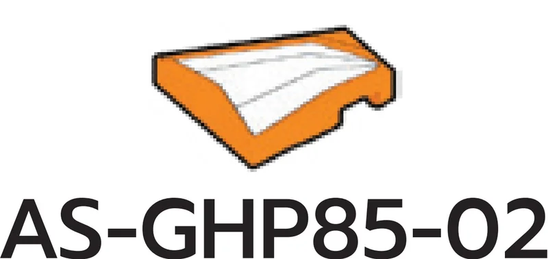 Tile 2 x 2 wedge with white pectoral fin detail, left in Orange, Smoky