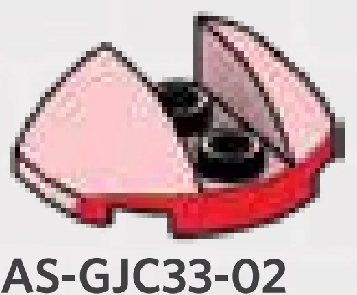 Brick 2 x 3 half dome, red detail & 1 x 2 central cutout in Pink, Pale