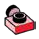 Plate 1 x 1 with one stud on side, ascending, one red edge in Multicolored