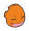 Creature, Pokemon: Charmander face, closed eyes, big smile on rounded tile slope in Multicolored