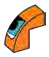 Brick 1 x 2 x 2 with half-curved top, half of an eye print in Multicolored