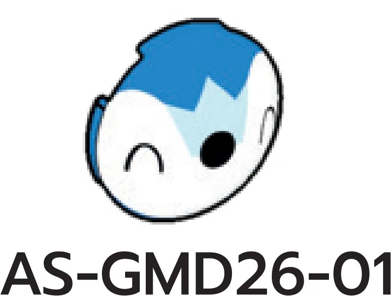 Creature, Pokemon: Piplup face, closed eyes on Tile 2 x 2 low dome with center hole